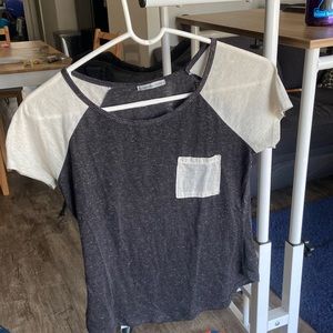 Gray baseball tee shirt women S